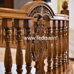 Premium Brass Wood Balcony Railings with Rich Finish No-0181