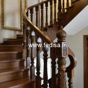 Stylish Brass Wood Railings for Dream Homes No-0186