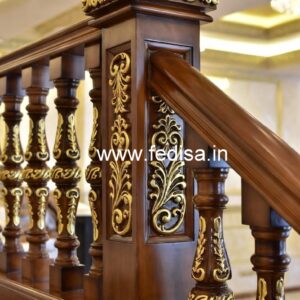 Decorative Brass Wood Railings for Luxury Homes No-0190