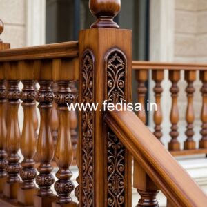 Elegant Brass Wood Handrail Collection for Interiors No-0194