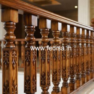 Stylish Brass Wood Handrail for Duplex Homes No-0202
