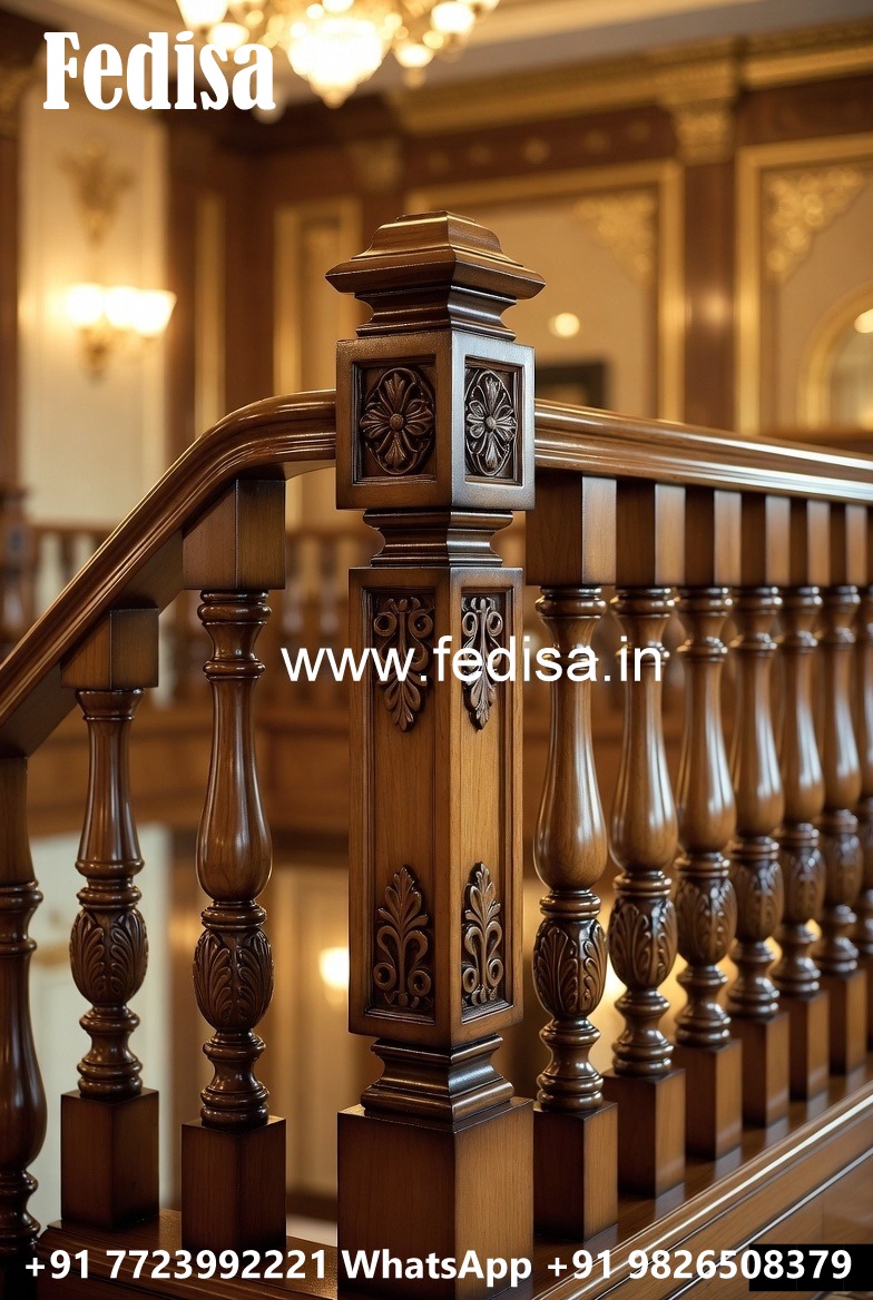 Stylish Brass Wood Railings for Villas No-0208