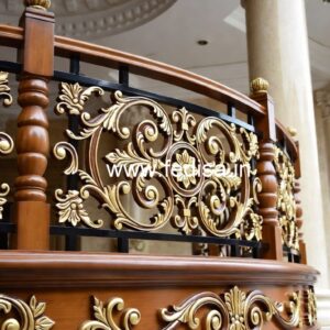 Premium Brass Wood Fence Design for Villas No-0215