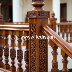 Stylish Brass Wood Handrails with Luxury Finish No-0219