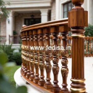 Elegant Brass Wood Balcony Collection for Interiors No-0220