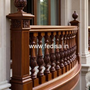 Premium Brass Wood Stair Railings for Duplex House No-0221