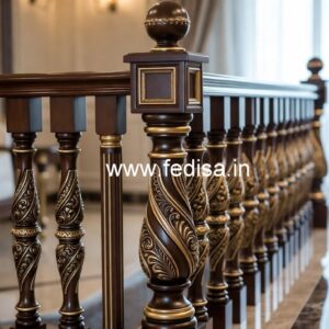 Luxury Brass Wood Staircase Design Inspiration No-0223