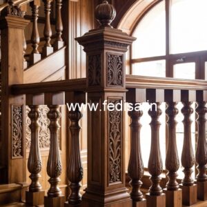 Modern Brass Wood Handrail Design Trends No-0230