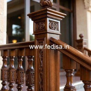 Stylish Brass Wood Balcony Safety Fence Collection No-0231
