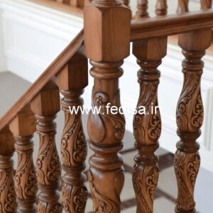 Premium Brass Wood Staircase Interior Ideas No-0233