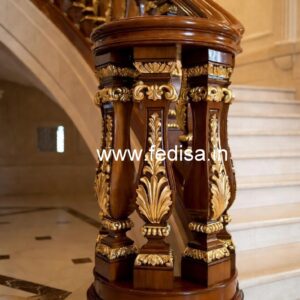 Premium Brass Wood Staircase Fence Collection No-0245