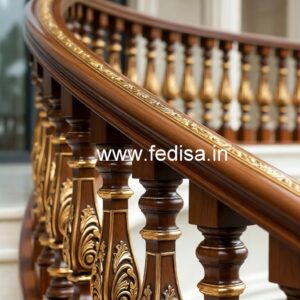 Luxury Brass Wood Balcony Railings with Modern Look No-0247