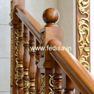 Premium Brass Wood Railings with Elegant Finish No-0251