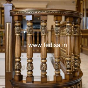 Decorative Brass Wood Staircase Side Rails No-0252