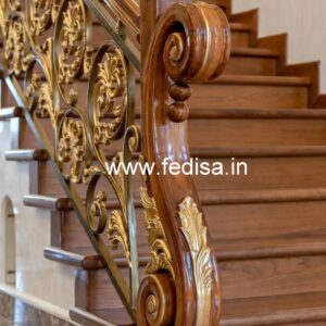 Modern Brass Wood Balcony Fence Collection No-0254