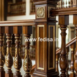 Decorative Brass Wood Staircase Handrails for Villas No-0258