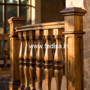 Decorative Brass Wood Stair Railings Collection No-0276