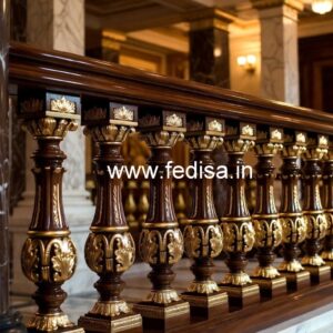 Modern Brass Wood Balcony Design Inspiration No-0278