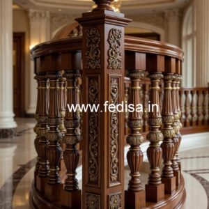 Modern Brass Wood Fence Collection for Villas No-0284