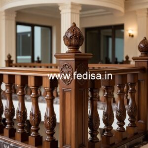 Elegant Brass Wood Staircase Handrails Collection No-0286