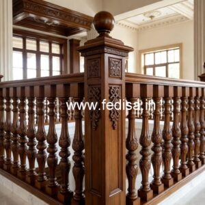 Premium Brass Wood Staircase Railings with Elegant Finish No-0293