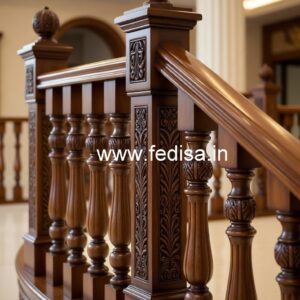 Modern Brass Wood Balcony Safety Fence Inspiration No-0296