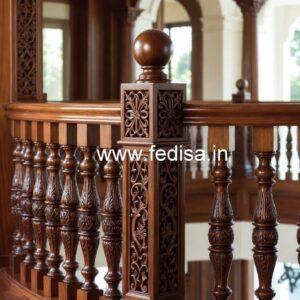 Stylish Brass Wood Staircase Collection for Homes No-0297