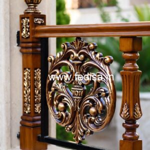 Premium Brass Wood Balcony Railings Collection 2026 No-0299
