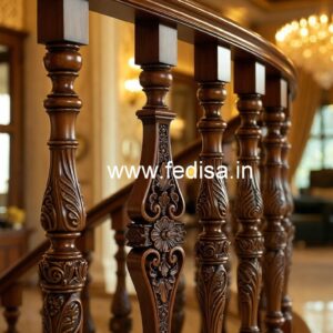 Modern Brass Wood Staircase Design No-0309