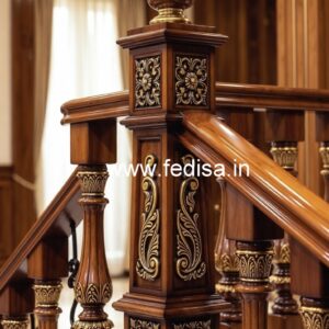 Stylish Brass Wood Handrail Ideas No-0313