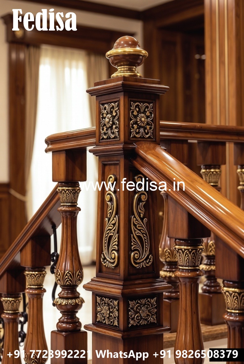 Stylish Brass Wood Handrail Ideas No-0313