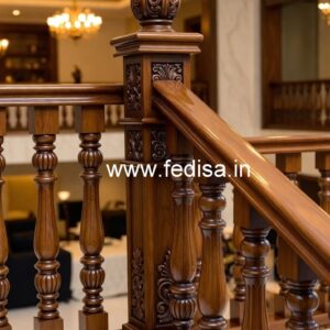Elegant Brass Wood Stair Handrails No-0317
