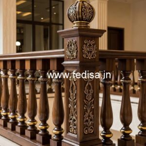 Elegant Brass Wood Fence Design No-0326