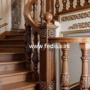 Brass Wood Railing for Luxury Interiors No-0327