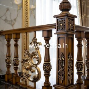 Stylish Brass Wood Staircase Banister No-0332