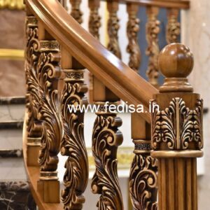 Elegant Brass Wood Balcony Handrails No-0334