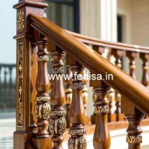 Decorative Brass Wood Stair Fence Ideas No-0347