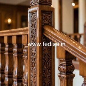 Beautiful Brass Wood Interior Railings No-0349