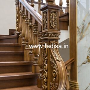 Elegant Brass Wood Fence for Villas No-0352