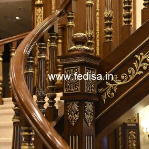 Luxury Brass Wood Railings for Interior No-0363