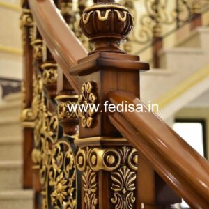 Modern Brass Wood Railings for Villas No-0373