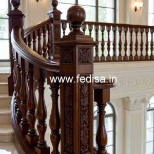 Elegant Brass Wood Handrails for Stairs No-0374