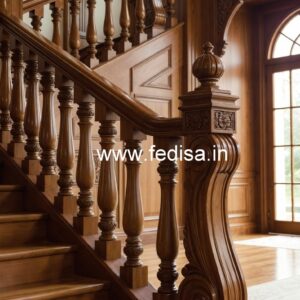 Luxury Brass Wood Balcony Fence Design No-0384