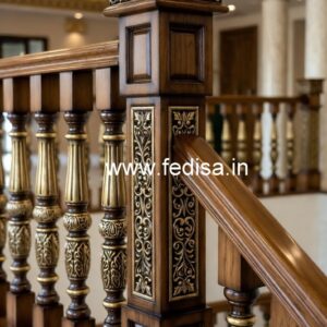 Decorative Brass Wood Balcony Handrails No-0389