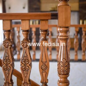 Modern Brass Wood Handrails for Duplex House No-0395