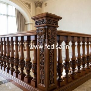 Elegant Brass Wood Railings for Contemporary Homes No-0396