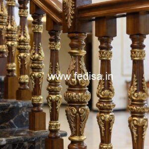 Premium Brass Wood Fence for Balcony No-0399