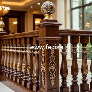 Beautiful Brass Wood Railings Collection No-0400