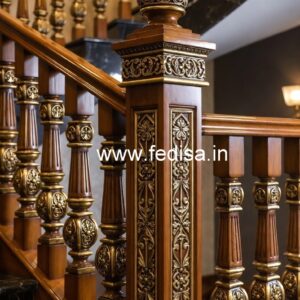 Modern Brass Wood Balcony Fence Inspiration No-0402