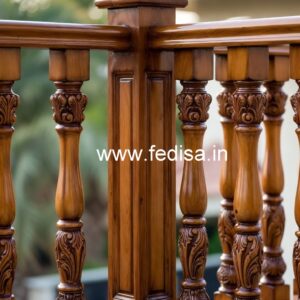 Stylish Brass Wood Railings with Artistic Finish No-0404